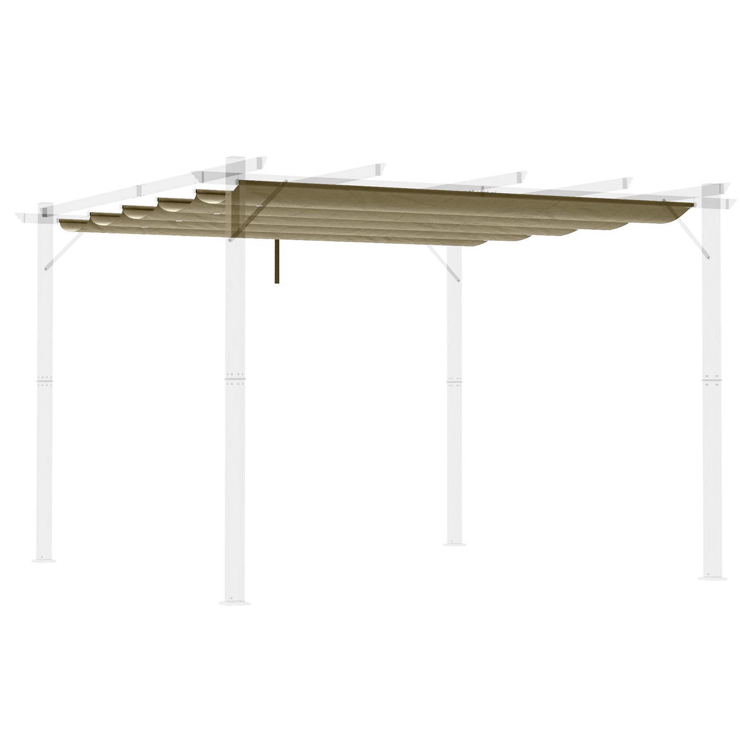 Retractable Replacement Pergola Canopy for 9.8' x 9.8' Pergola, Pergola Cover Replacement, Tan Gazebo Canopy Replacement Tan  at Gallery Canada