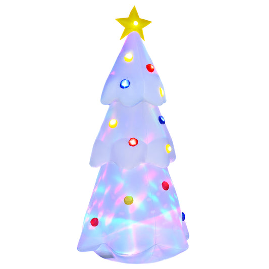 8 FT Tall Lighted Inflatable Christmas Tree with Star and Multicolor Decorations Blow up Decor Home Indoors with 9 Built-in LED Lights Outdoor Toys in Yard Lawn Garden White - Gallery Canada