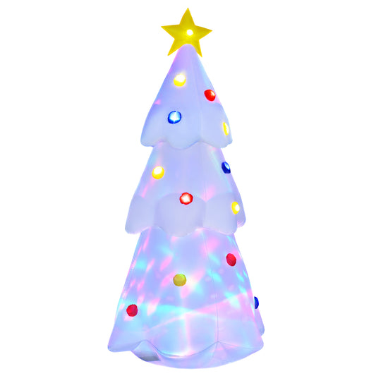 8 FT Lighted Inflatable Christmas Tree with Star & Multicolor Decorations, White Christmas Inflatables White  at Gallery Canada