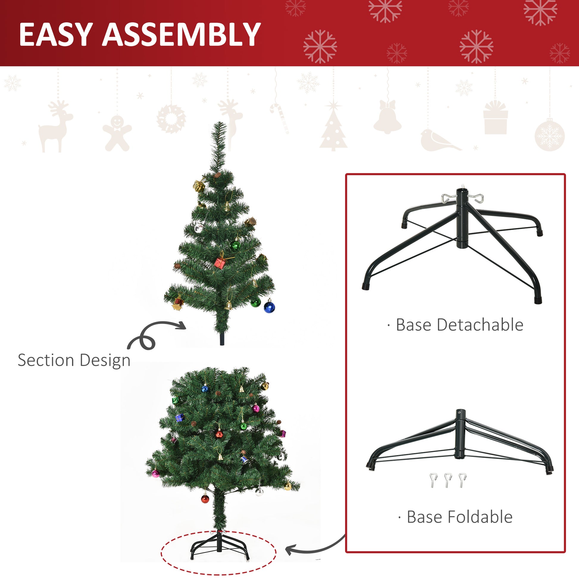 4.9ft Green Christmas Tree Artificial Xmas Holidays Party with Decoration Ornament Artificial Christmas Trees   at Gallery Canada