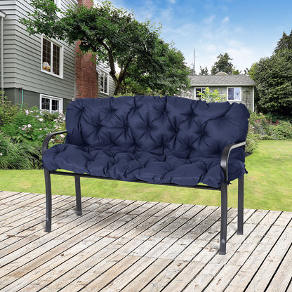 3 Seater Outdoor Seat Pads Bench Swing Chair Replacement Cushions Backrest for Patio Garden, Dark Blue Patio Chair Cushions   at Gallery Canada