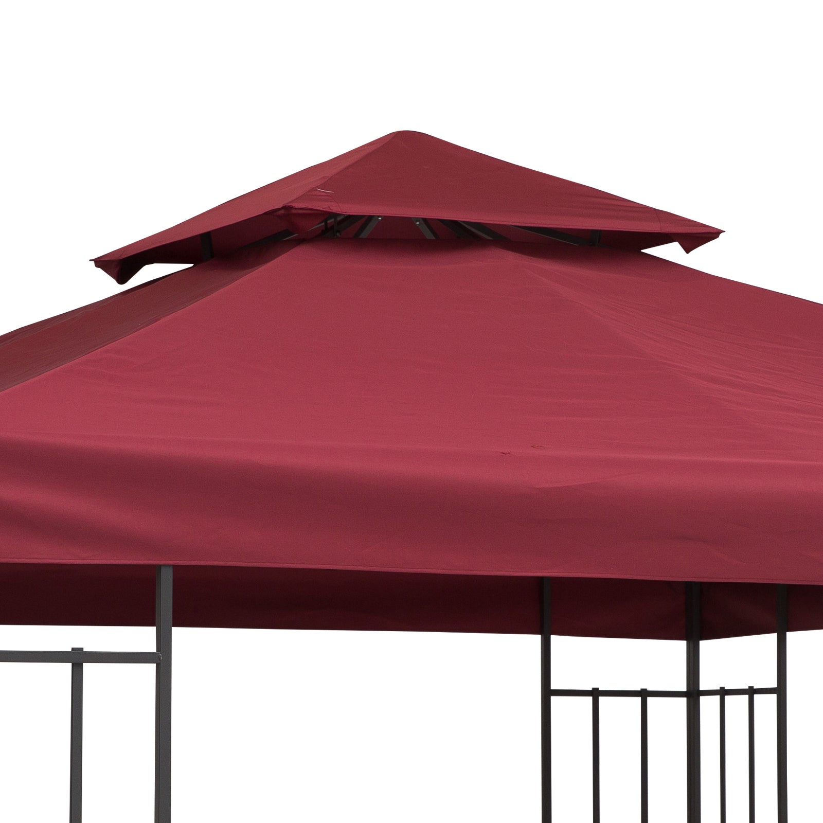 9.8' x 9.8' Square 2-Tier Gazebo Canopy Replacement Top Cover Outdoor Garden Sun Shade, Wine Red Gazebo Canopy Replacement   at Gallery Canada