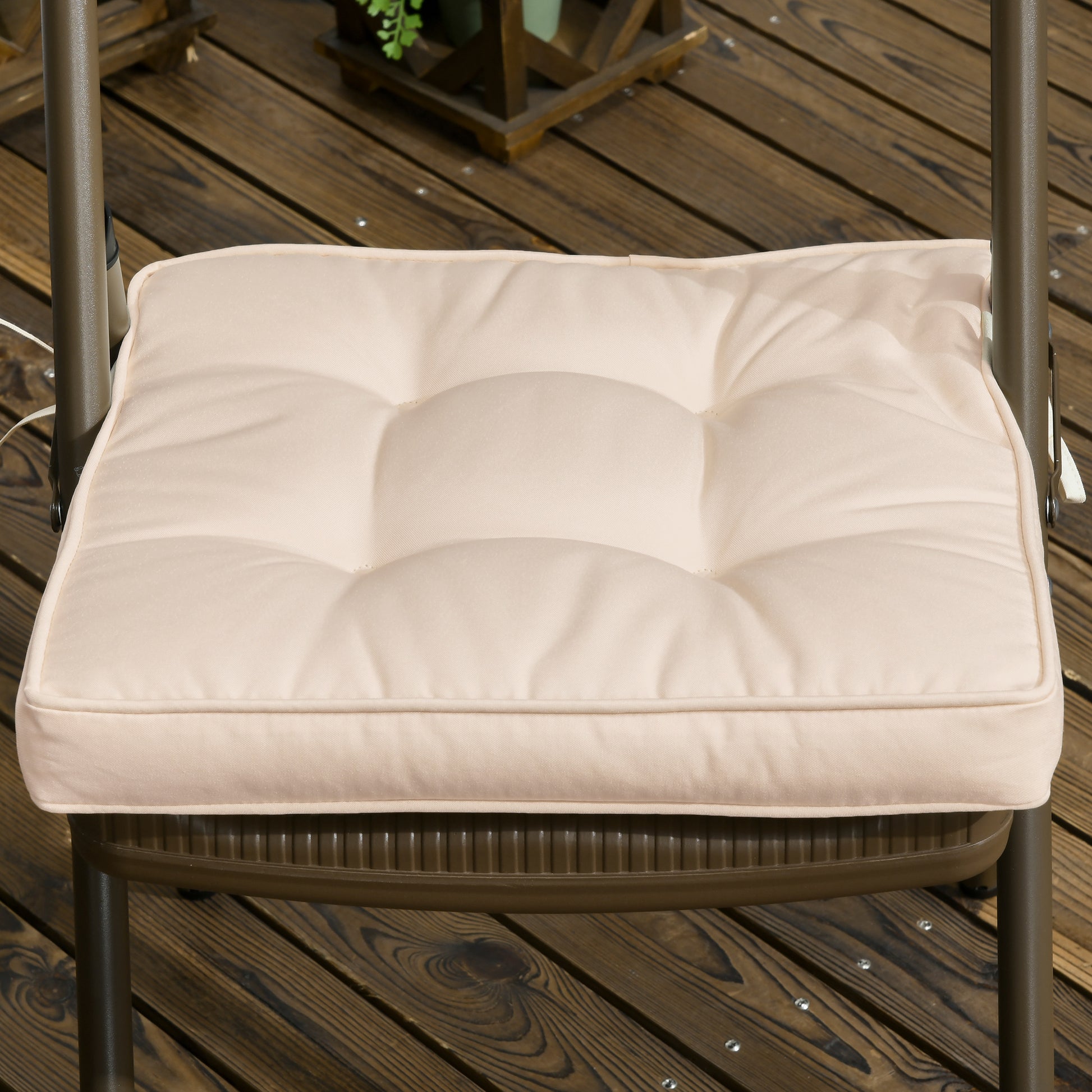 Replacement Cushions for Rattan Furniture, 4 Piece Outdoor Seat Cushion Pad for Patio Set, Cream White - Gallery Canada