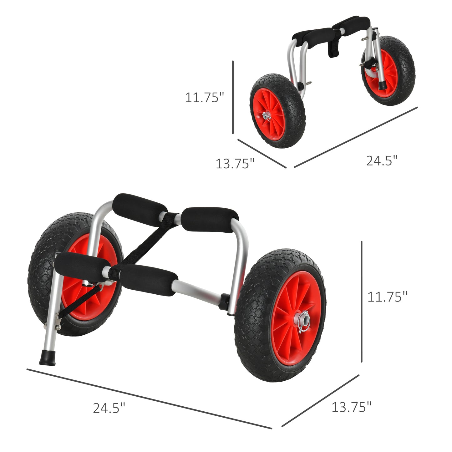 Rolling Kayak Cart Kayak Cart Dolly Transporter for Cleaning, Storing, &; Maintenance with Aluminum Frame &; Folding Design Kayak Carts   at Gallery Canada