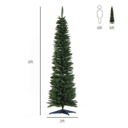 6’ PVC Unlit Slim Artificial Pencil Christmas Tree Holiday Décor Artificial Christmas Trees Green  at Gallery Canada