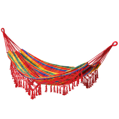 Brazilian Style Hammock Extra Large Cotton Hanging Camping Bed with Carrying Bag, for Patio Backyard Poolside, Rainbow Stripe Camping Hammocks Rainbow Stripe  at Gallery Canada