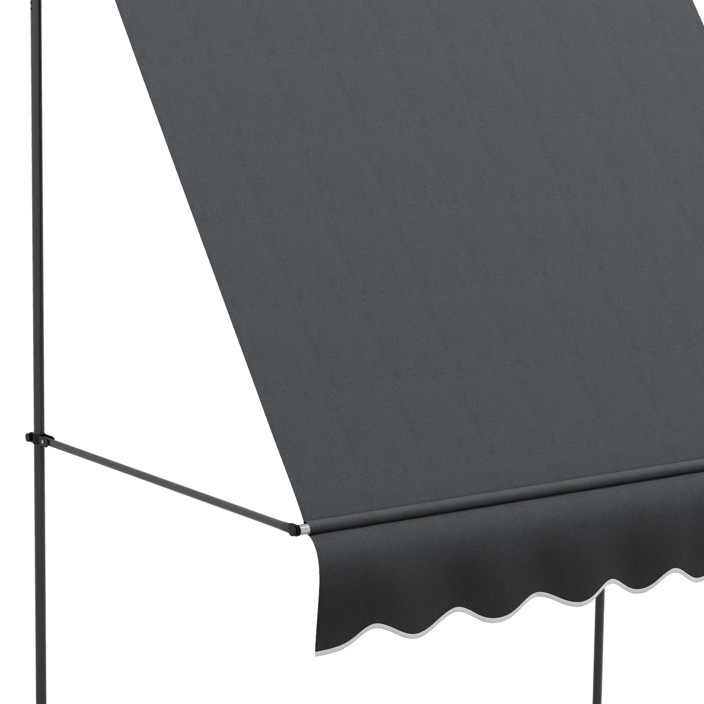 6.5' x 4' Manual Retractable Awning, Non-Screw Freestanding Patio Awning, UV Resistant, for Window or Door, Dark Grey Patio Awnings   at Gallery Canada