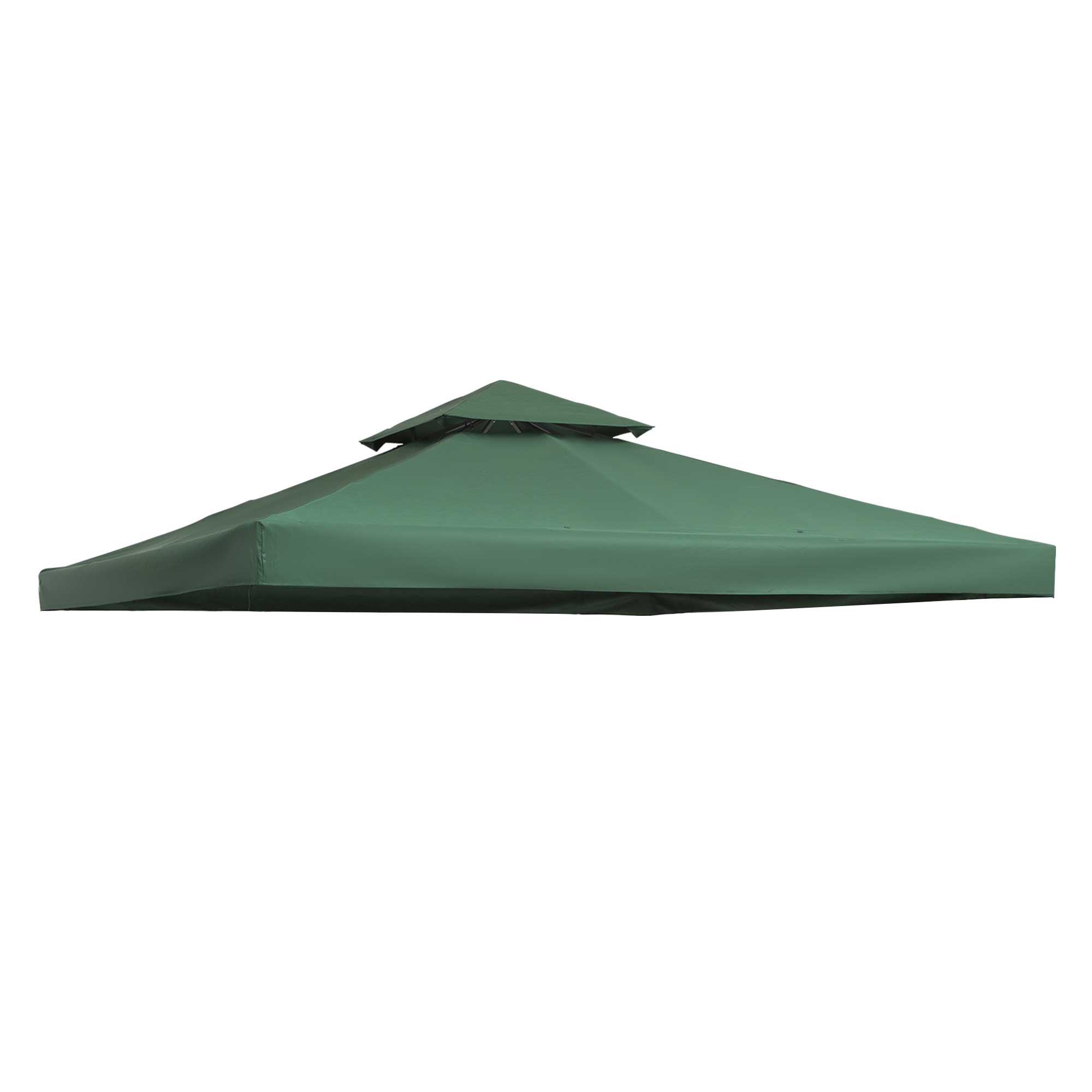 9.8'x9.8' Canopy Replacement 2-Tier Gazebo Canopy Top Cover, Green Gazebo Canopy Replacement Dark Green  at Gallery Canada