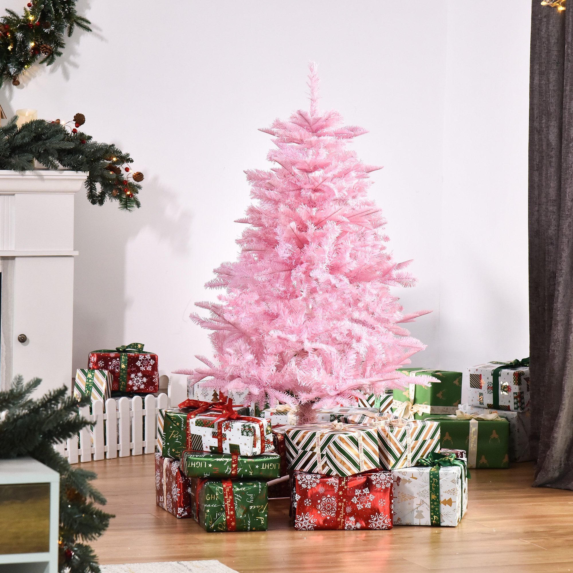 4FT Artificial Christmas Tree Holiday Xmas Tree Decoration with Automatic Open for Home Party, Pink Artificial Christmas Trees   at Gallery Canada