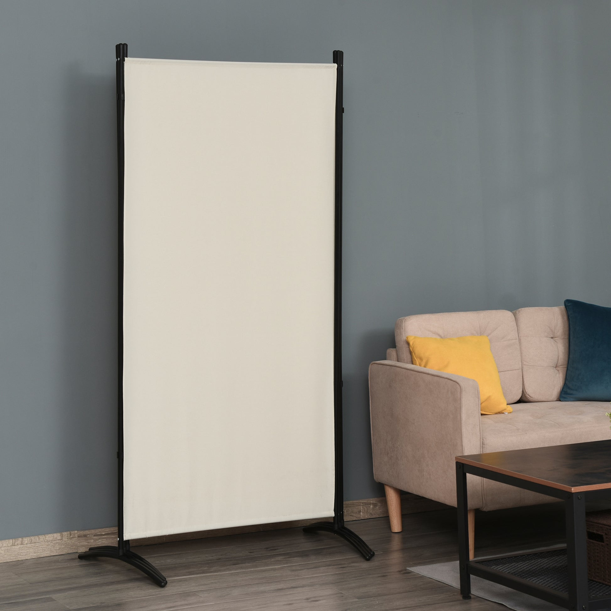 3-Panel Folding Room Divider, Privacy Screen, Indoor Separator Partition for Bedroom, Office, 100"x72", Beige Room Dividers   at Gallery Canada