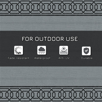 Reversible Waterproof Outdoor Rug with Carrying Bag, 9' x 12', Black and Grey Outdoor Reversible Rugs   at Gallery Canada