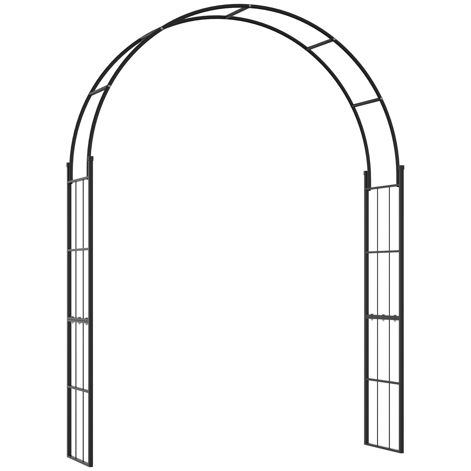 7FT Garden Arch Trellis, Outdoor Wedding Arbor for Ceremony for Climbing Roses, Vines and Plants Garden Arches Black  at Gallery Canada