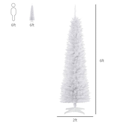 6 FT Christmas Tree Classic Tree Holiday Indoor Decoration, with Stable Plastic Base, White White Christmas Trees White  at Gallery Canada