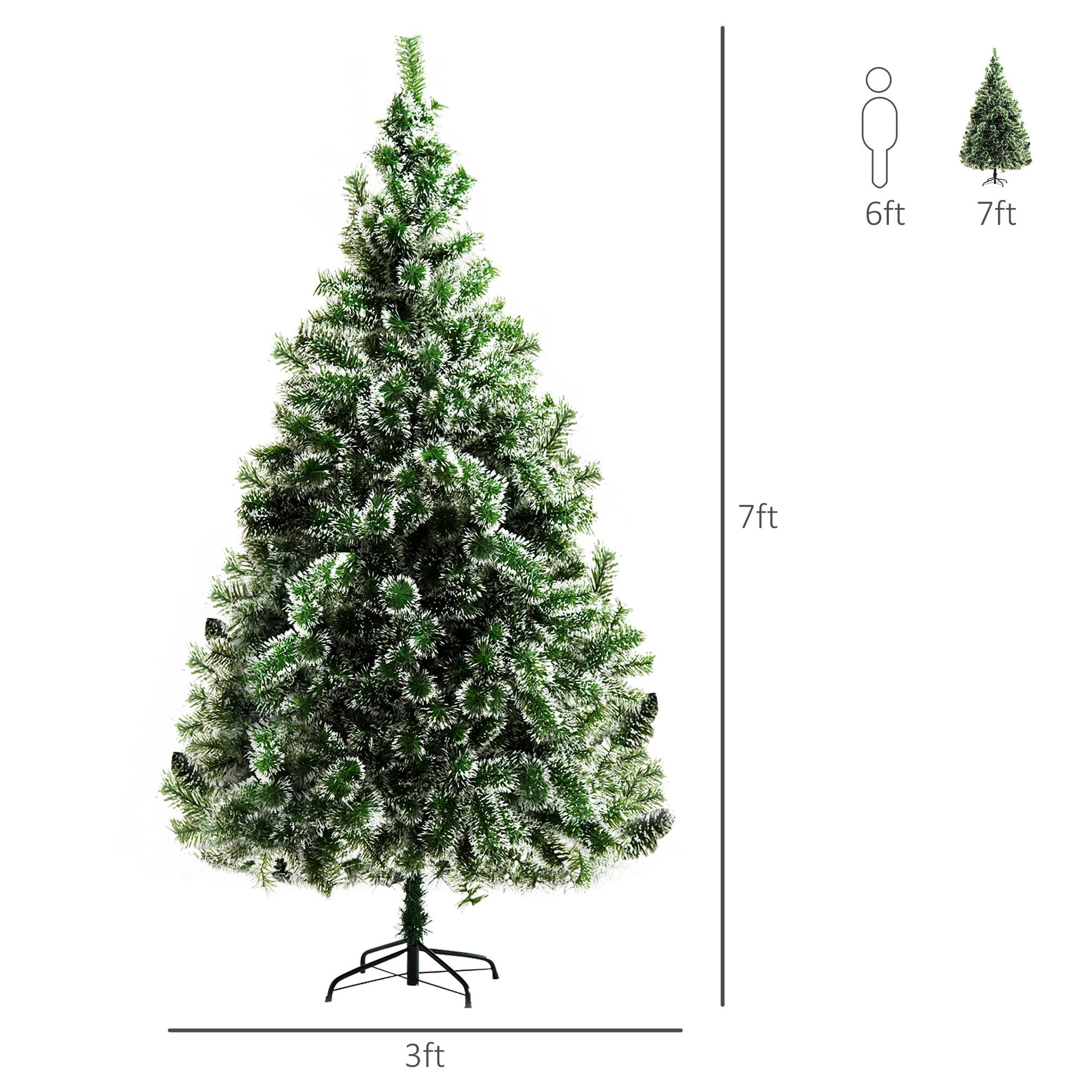 7FT Christmas Tree Artificial Classic Tree Holiday Indoor Decoration, with Mental Support 968 Tips, Green Artificial Christmas Trees   at Gallery Canada