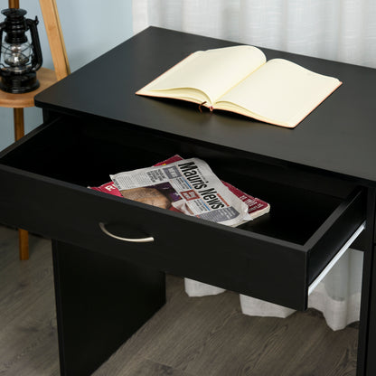 Computer Desk with Storage Drawers, Study Writing Table with Cabinet Adjustable Shelf for Home Office Workstation Bedroom, Black Writing Desks   at Gallery Canada