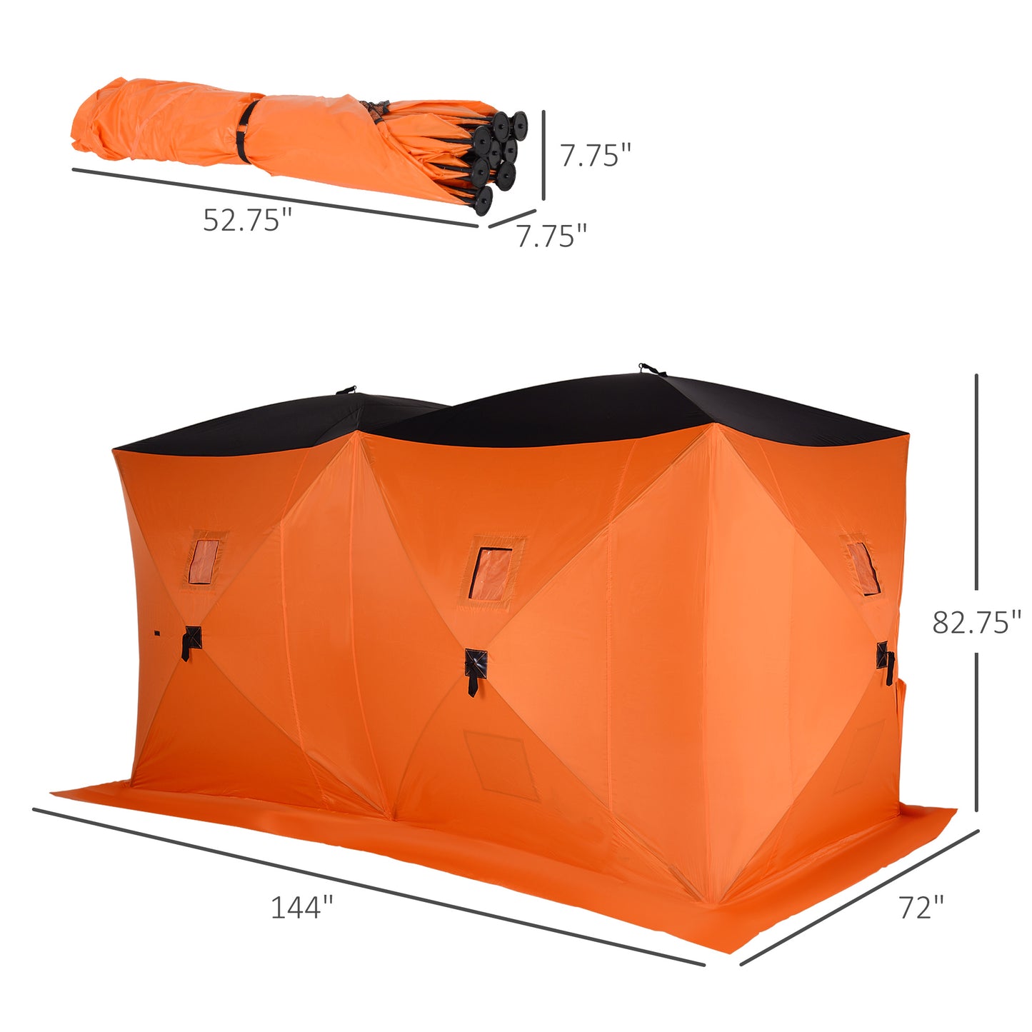 8-Person Pop-up Ice Fishing Shelter, Portable Ice Fishing Tent with Ventilation Windows and Carrying Bag, for Low-Temp -22℉ Ice Fishing Tents   at Gallery Canada