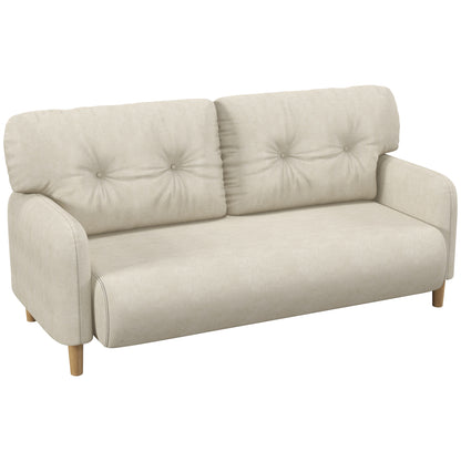 58" 2 Seat Sofa, Modern Love Seats Furniture, Upholstered 2 Seater Couch, Solid Wood Frame, Beige 2-Seater Sofas Beige  at Gallery Canada