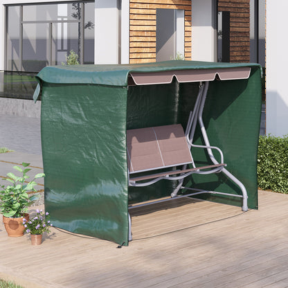 3-Seater Patio Swing Cover, Outdoor Garden Furniture Protection Hammock Glider Cover, Waterproof Dustproof Windproof, 85" x 61" x 59", Dark Green Patio Furniture Covers   at Gallery Canada