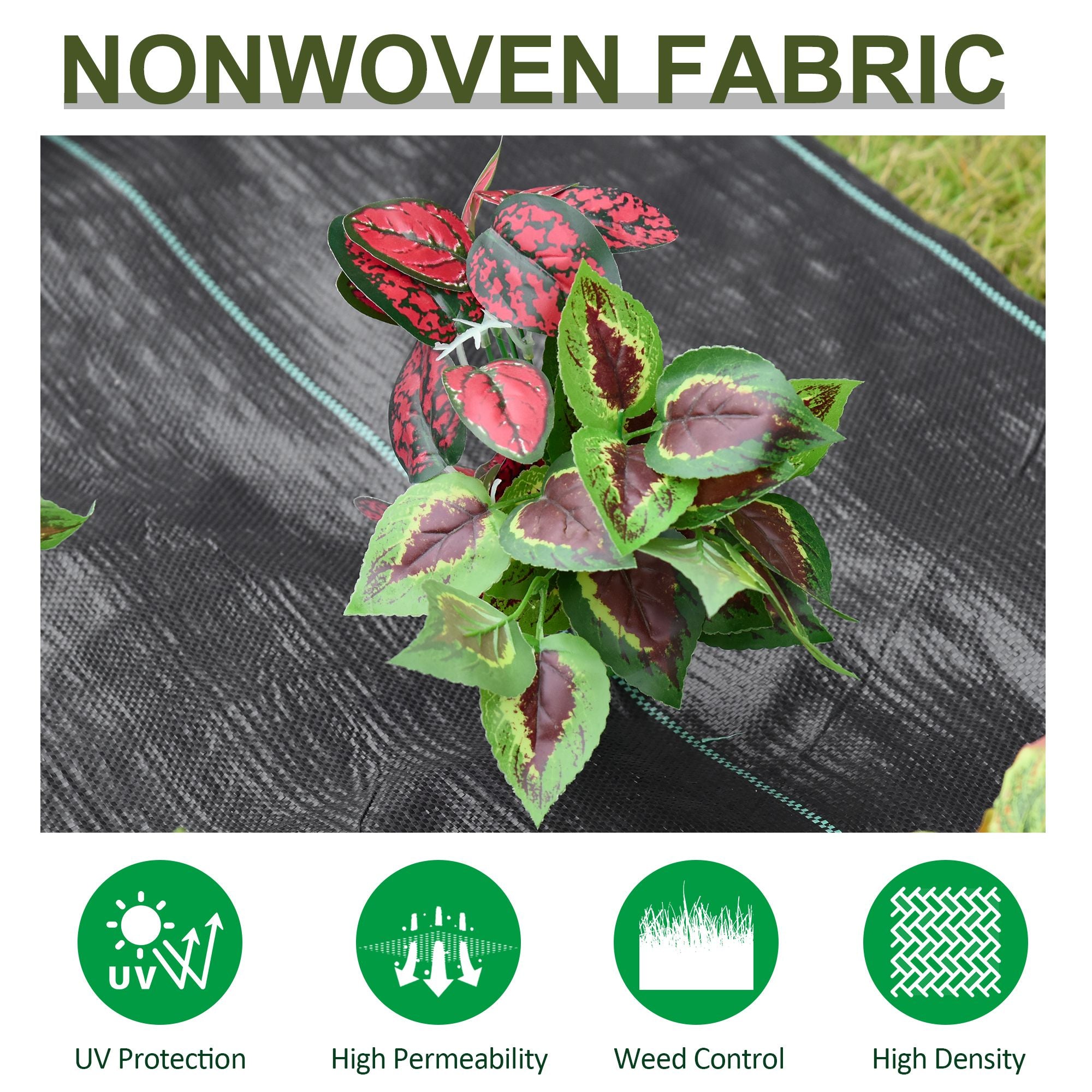 Durable 3ft x 300ft Heavy-Duty Weed Barrier Fabric, Easy Setup, Black Weed Barrier Fabrics   at Gallery Canada