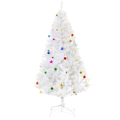 5.9ft Artificial Christmas Tree Xmas Holidays Décor with Ornament White White Christmas Trees White  at Gallery Canada