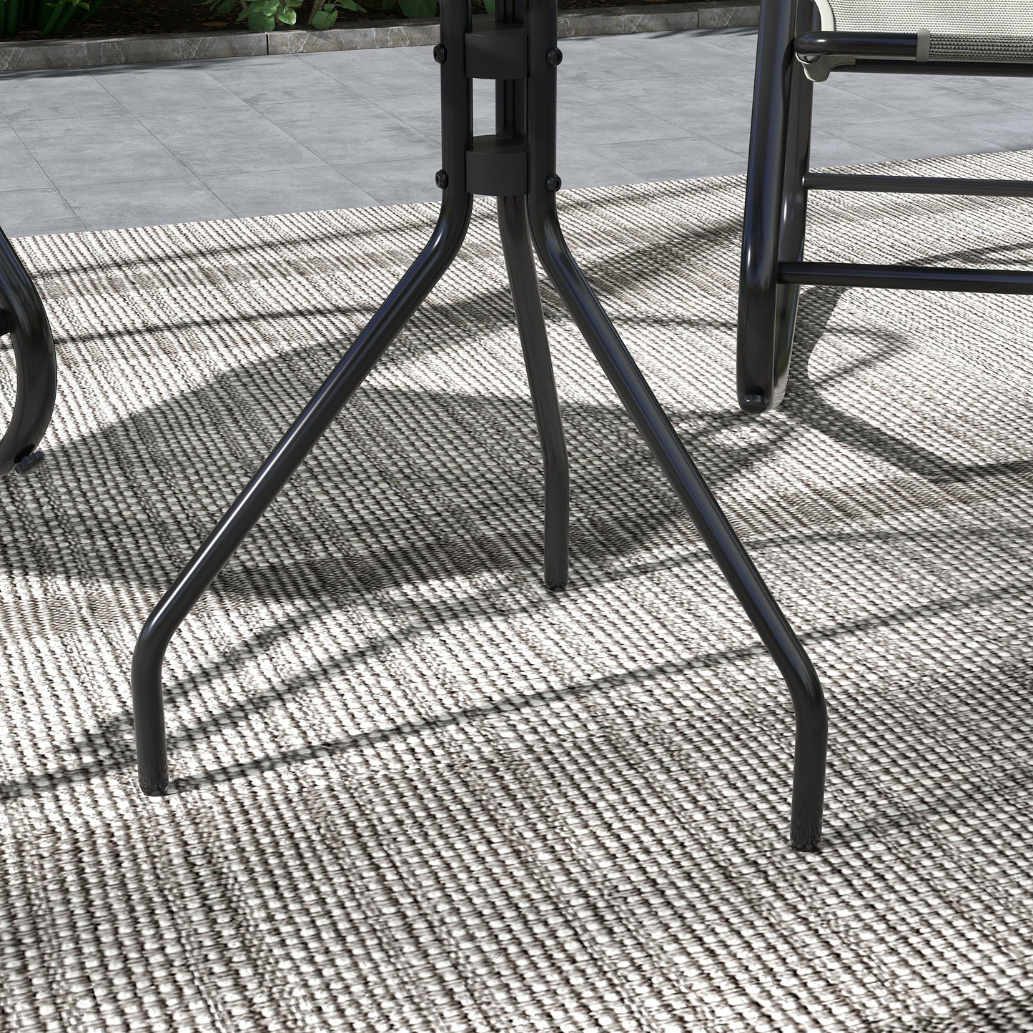 Patio Rocking Chairs Set of 2, 3 Pieces Patio Bistro Set with Metal Frmae, Breathable Mesh Fabric Seat for Garden, Deck, Grey Outdoor Rocking Chairs   at Gallery Canada