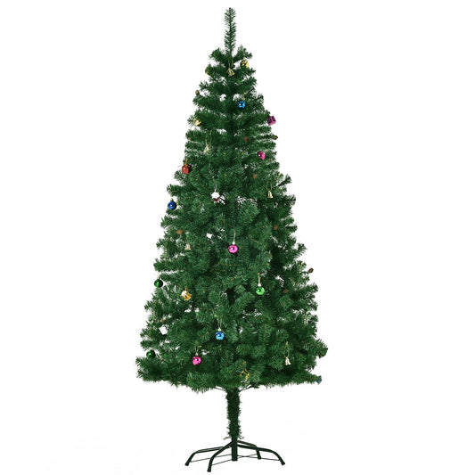 6ft Green Christmas Tree Artificial Xmas Holidays Party with Decoration Ornament - Gallery Canada