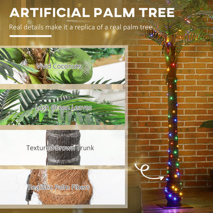 6FT Artificial Light Up Palm Tree Lighted Tropical Fake Tree with Remote 240 Lights 3 Coconuts for Outdoor Indoor Green Artificial Tree Light   at Gallery Canada