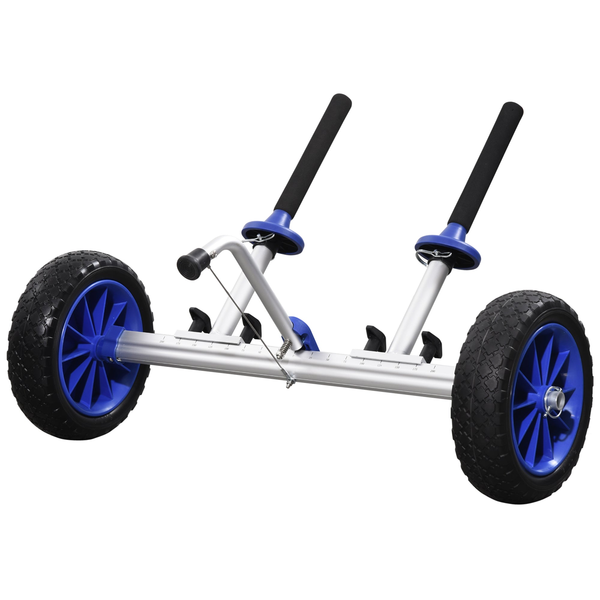 Aluminum Kayak Cart Adjustable Kayak Dolly with Wheels and Foldable Kickstand for Kayaks, Canoes, Paddleboards Kayak Carts Blue and Black  at Gallery Canada