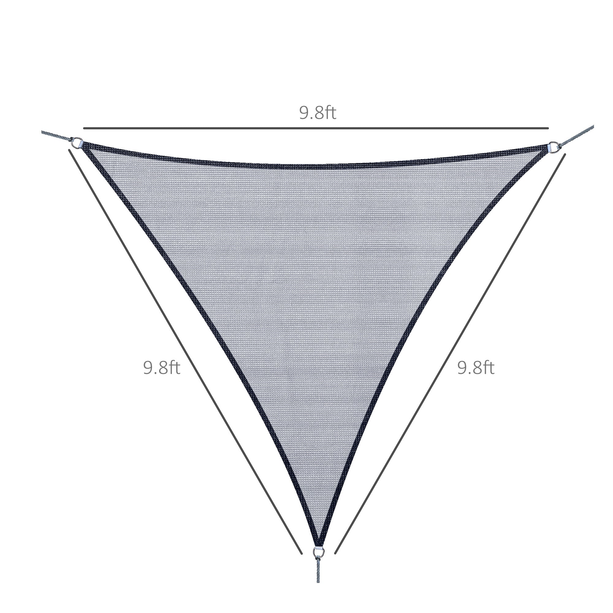 Triangle 10' Canopy Sun Sail Shade Garden Cover UV Protector Outdoor Patio Lawn Shelter with Carrying Bag Grey Shade Sails   at Gallery Canada