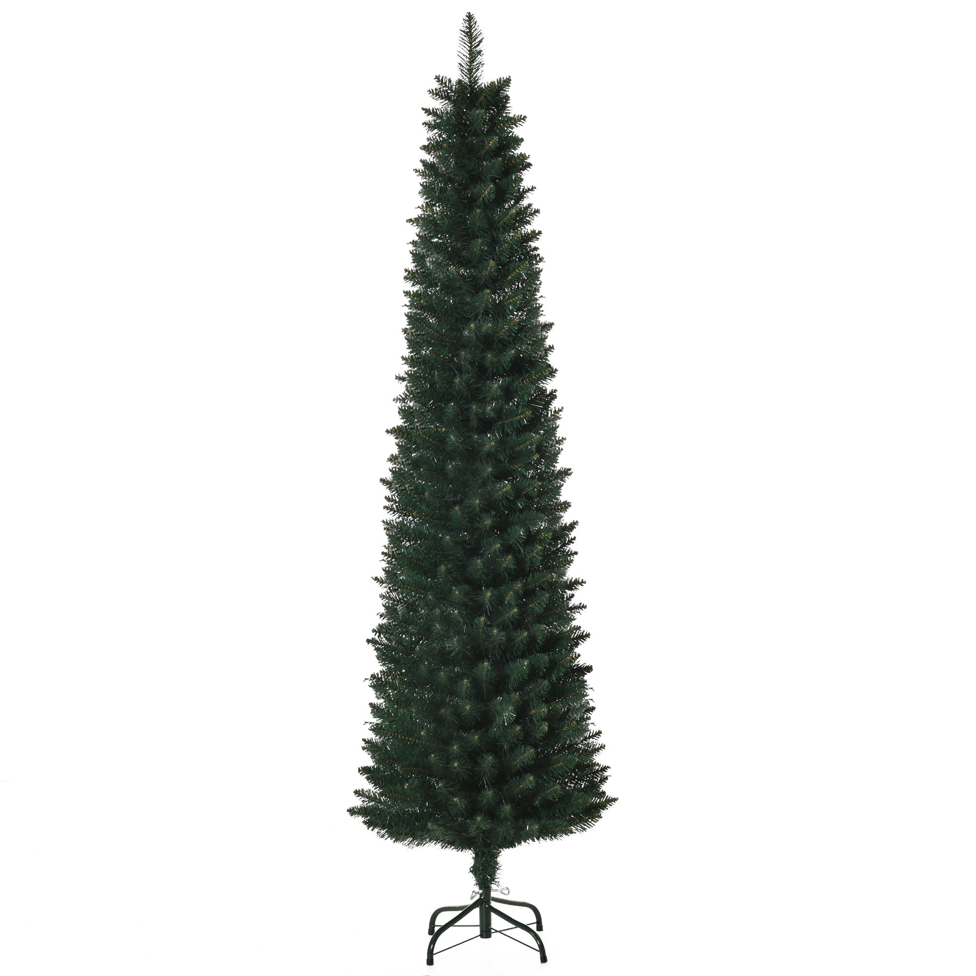 6FT Artificial Christmas Tree Xmas Pencil Tree Holiday Home Indoor Decoration with Foldable Black Stand for Party, Green Artificial Christmas Trees Green  at Gallery Canada