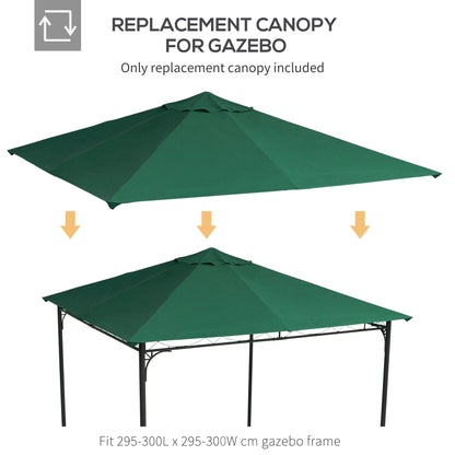 9.8' x 9.7' Square Gazebo Canopy Replacement UV Protected Top Cover Sun Shade Green Gazebo Canopy Replacement   at Gallery Canada