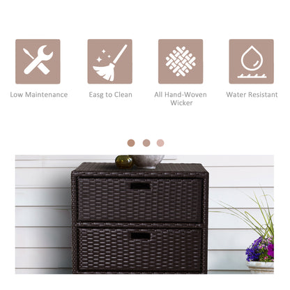 32" Poolside Rattan Wicker Patio Organizer Storage Cabinet Bathroom Storage w/ 3 Large Drawers Garden Outdoor Patio Storage Boxes   at Gallery Canada