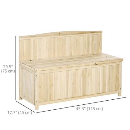 Wooden Outdoor Garden Bench with Storage Box, Outdoor Patio Seating, 45.3" x 17.7" x 29.5", Natural Patio Chairs   at Gallery Canada