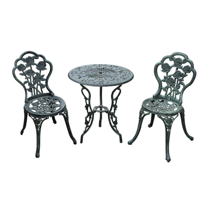 3 Pieces Patio Bistro Table and Chairs Antique Green Bistro Sets   at Gallery Canada