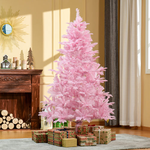 6FT Artificial Christmas Tree Holiday Xmas Tree Decoration with Automatic Open for Home Party, Pink