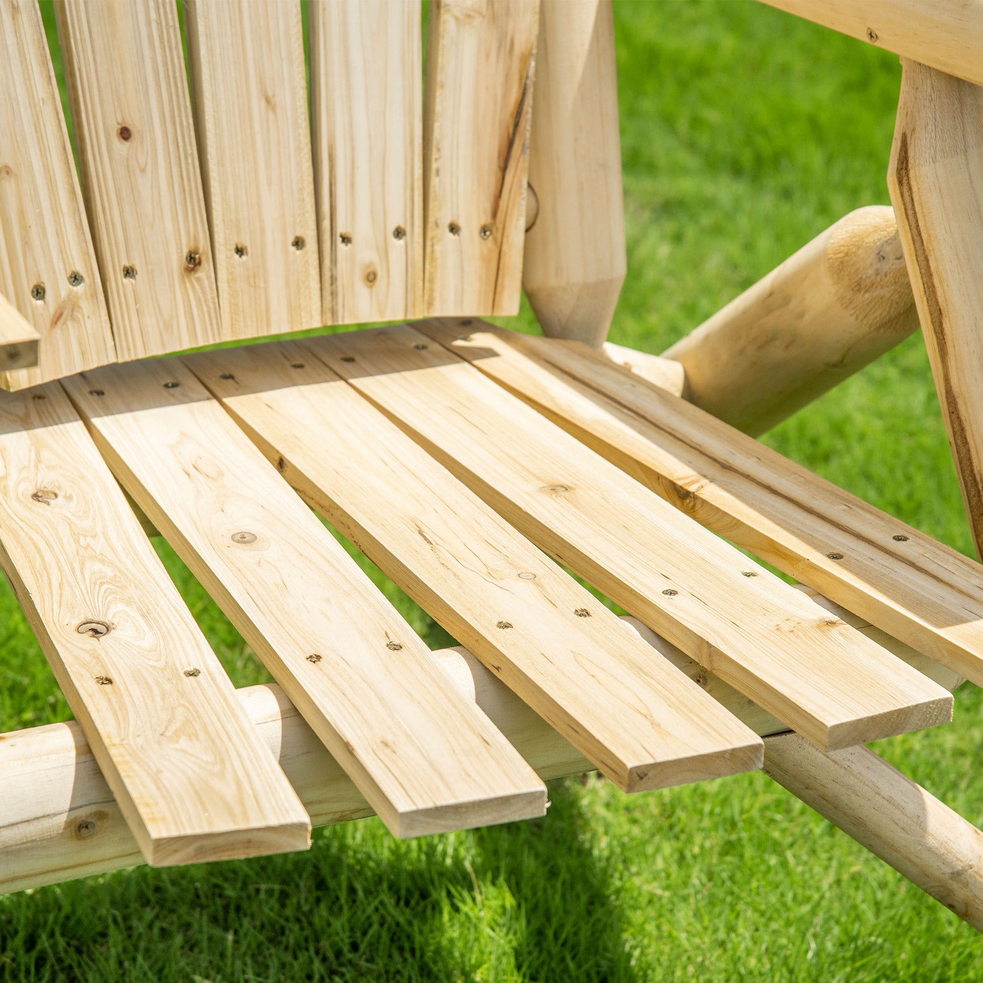 Wood Adirondack Patio Chair Bench with Center Coffee Table, for Lounging and Relaxing Outdoors Natural Outdoor Benches   at Gallery Canada