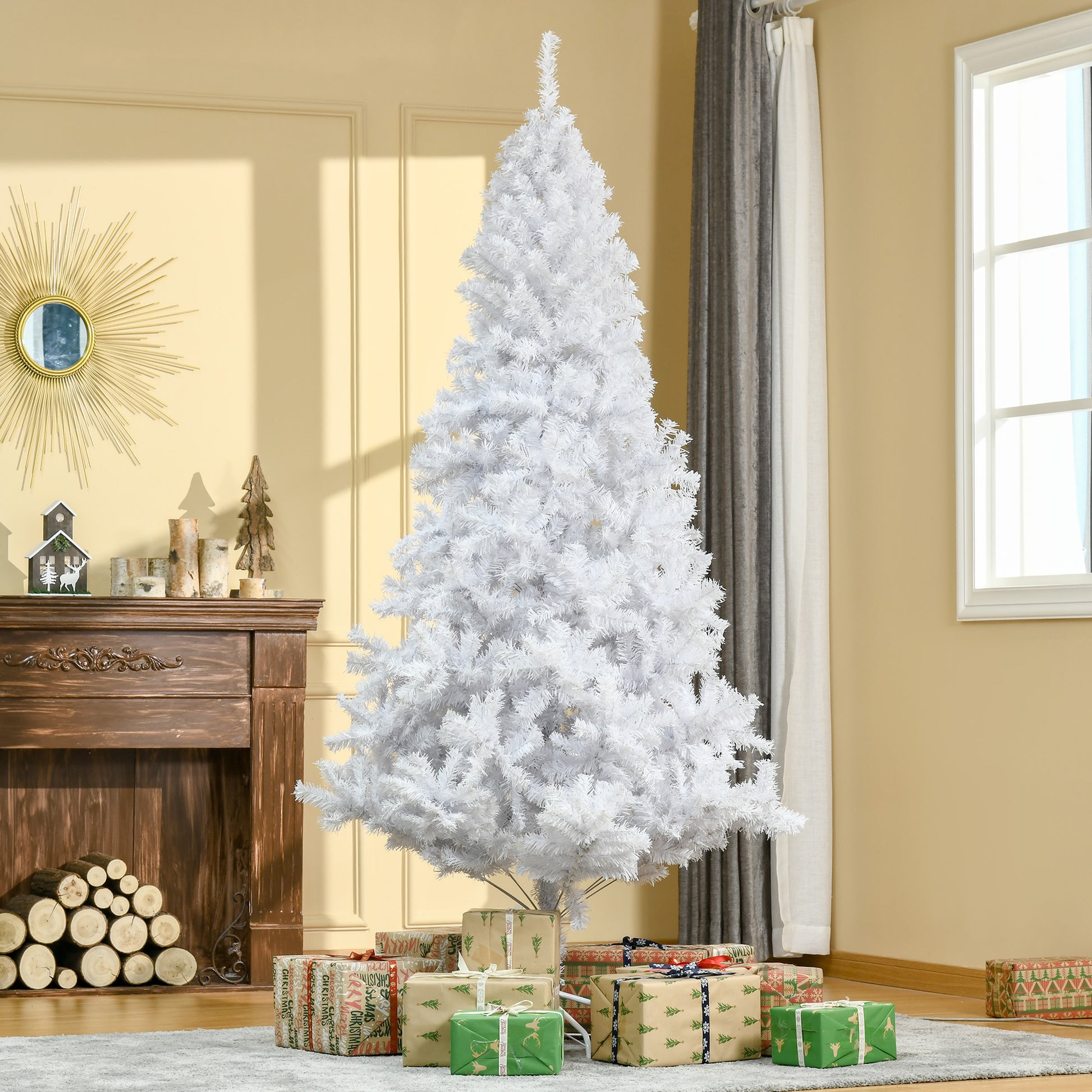 6.9 ft Christmas Tree Winter Holiday Seasonal Decoration w/ Stand White White Christmas Trees   at Gallery Canada