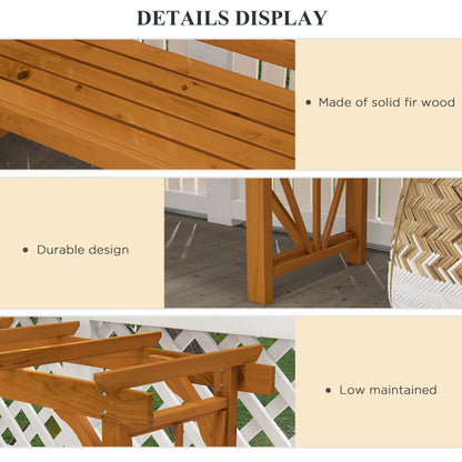 Patio Wooden Bench, Outdoor Bench for Vines/Climbing Plants, Brown Outdoor Benches   at Gallery Canada