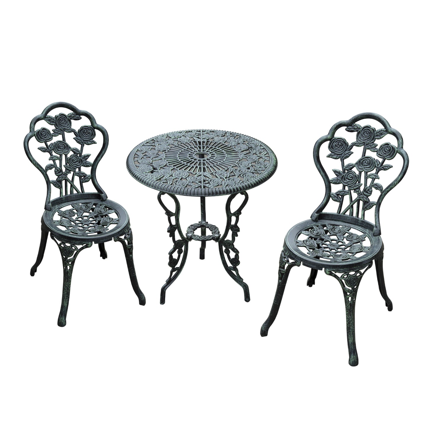 3 Pieces Patio Bistro Table and Chairs Antique Green Bistro Sets Antique Green  at Gallery Canada