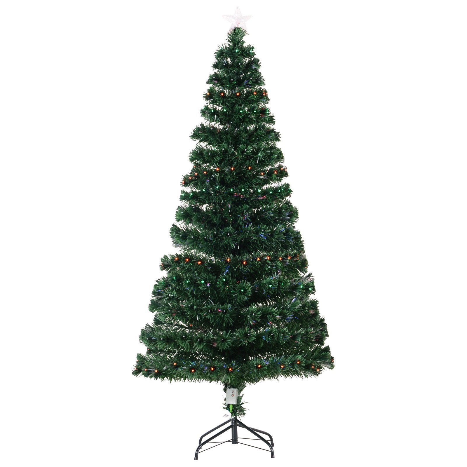 6FT Pre-lit LED Optical Fiber Christmas Tree Artificial Holiday Décor with Stand Green Artificial Christmas Trees   at Gallery Canada