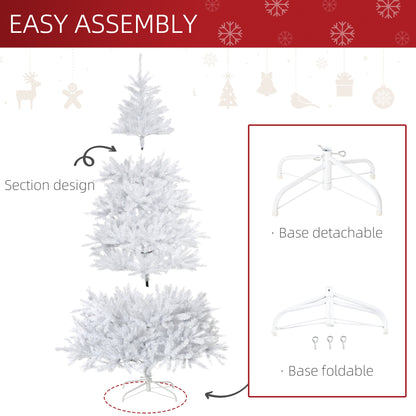 7FT Artificial Christmas Tree Holiday Xmas Tree with Foldable Feet Home Indoor Holiday Decoration White White Christmas Trees   at Gallery Canada