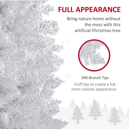 6 FT Christmas Tree Classic Tree Holiday Indoor Decoration, with Stable Plastic Base, White White Christmas Trees   at Gallery Canada