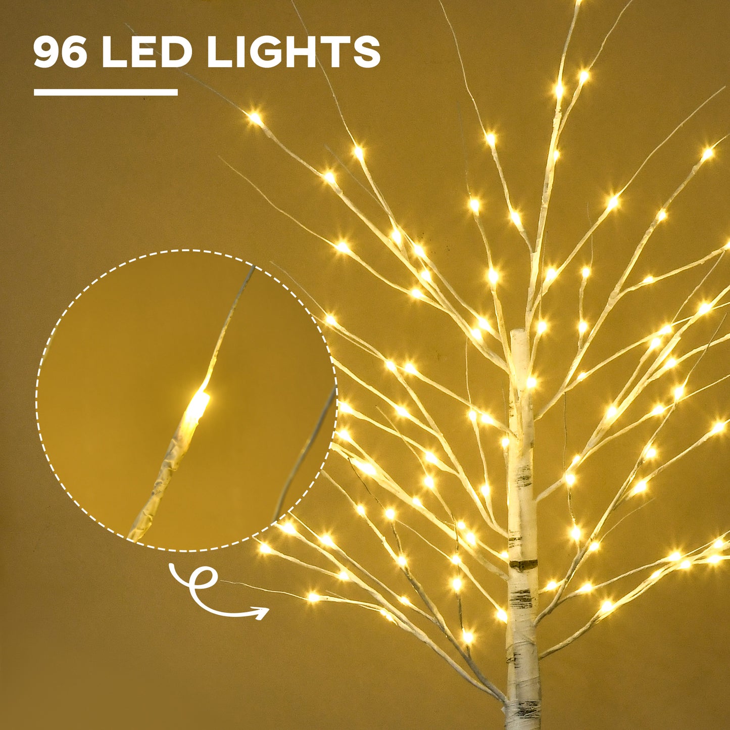 6 ft Artificial Birch Tree Light with Pre-Lit LED Light for Home Party, Indoor and Covered Outdoor Use Artificial Tree Light   at Gallery Canada