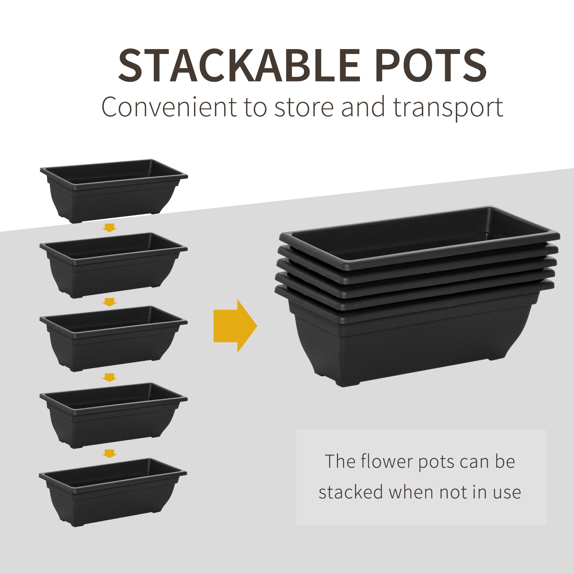 5-Tier Raised Garden Bed with 5 Planter Box, Outdoor Plant Stand Grow Containers with Leaking Holes, Black Plant Stands   at Gallery Canada