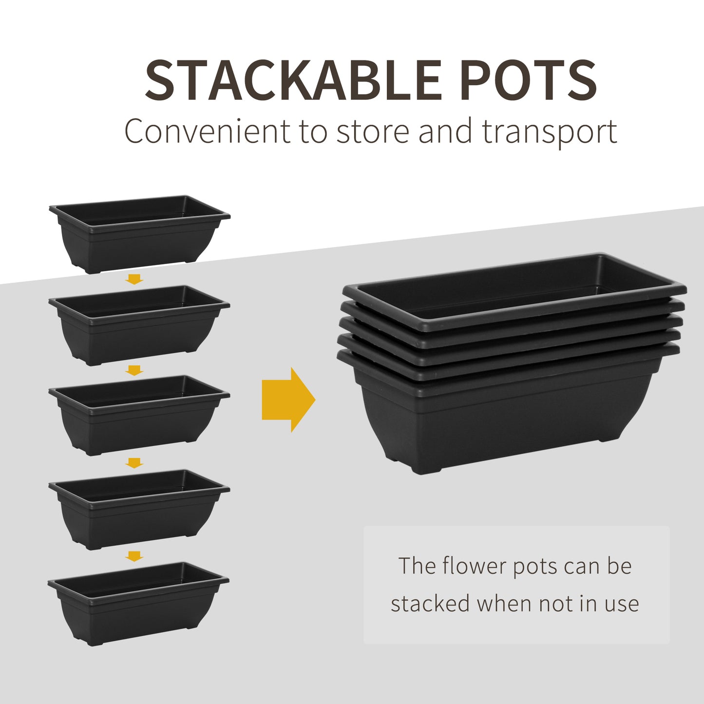 5-Tier Raised Garden Bed with 5 Planter Box, Outdoor Plant Stand Grow Containers with Leaking Holes, Black Plant Stands   at Gallery Canada