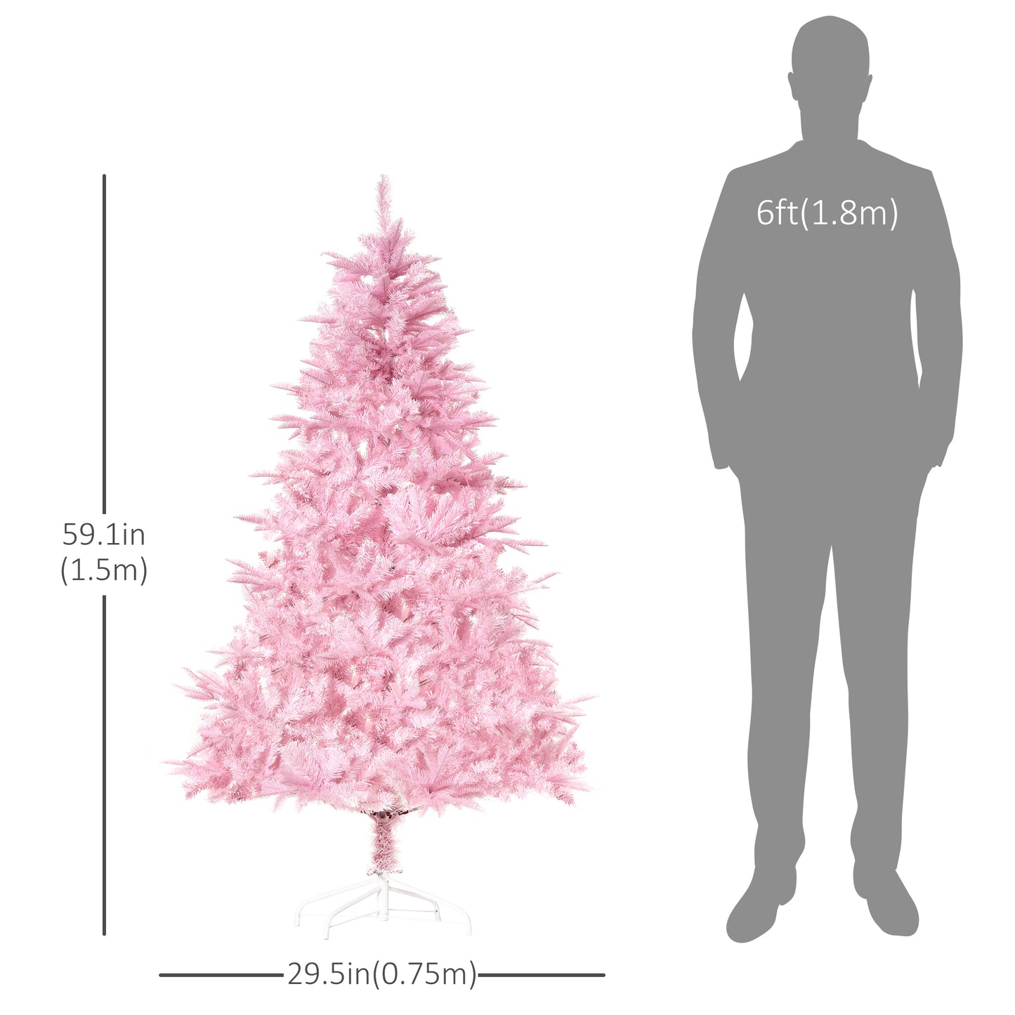 5FT Artificial Christmas Tree Holiday Xmas Tree Decoration with Automatic Open for Home Party, Pink Artificial Christmas Trees   at Gallery Canada