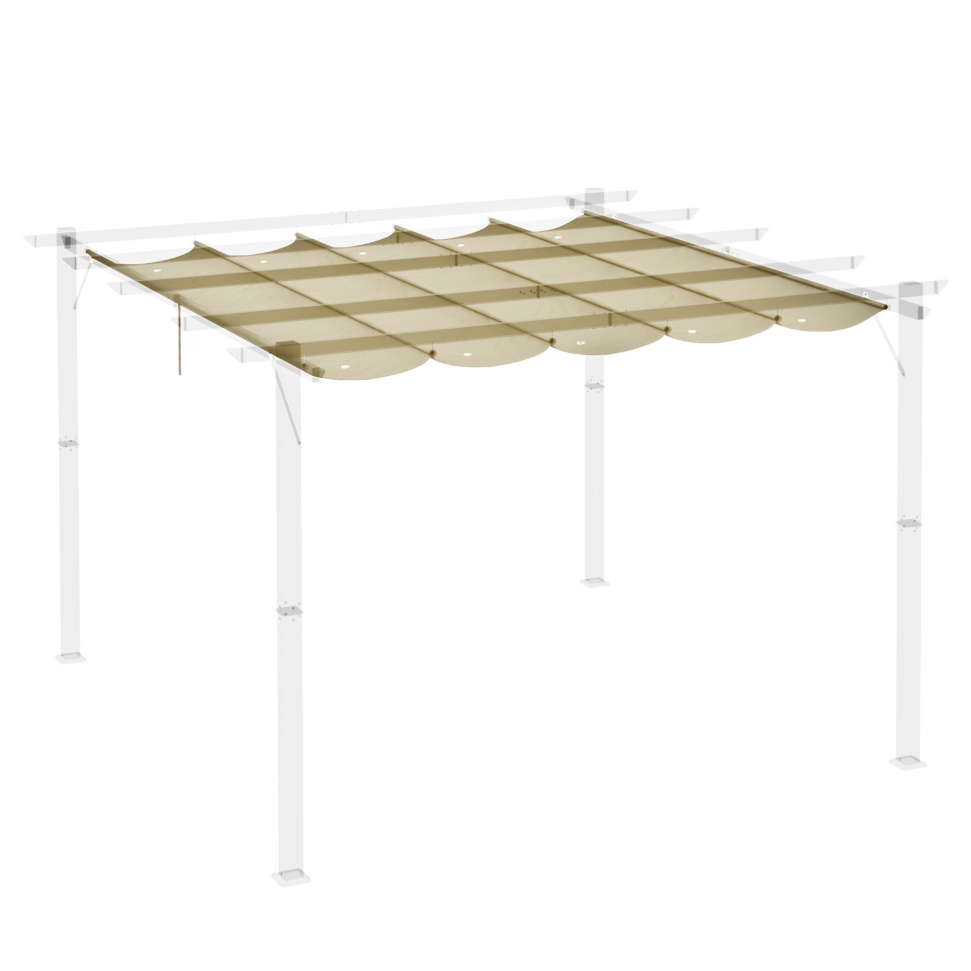 Retractable Replacement Pergola Canopy for 9.8' x 9.8' Pergola, Pergola Cover Replacement, Beige Gazebo Canopy Replacement   at Gallery Canada