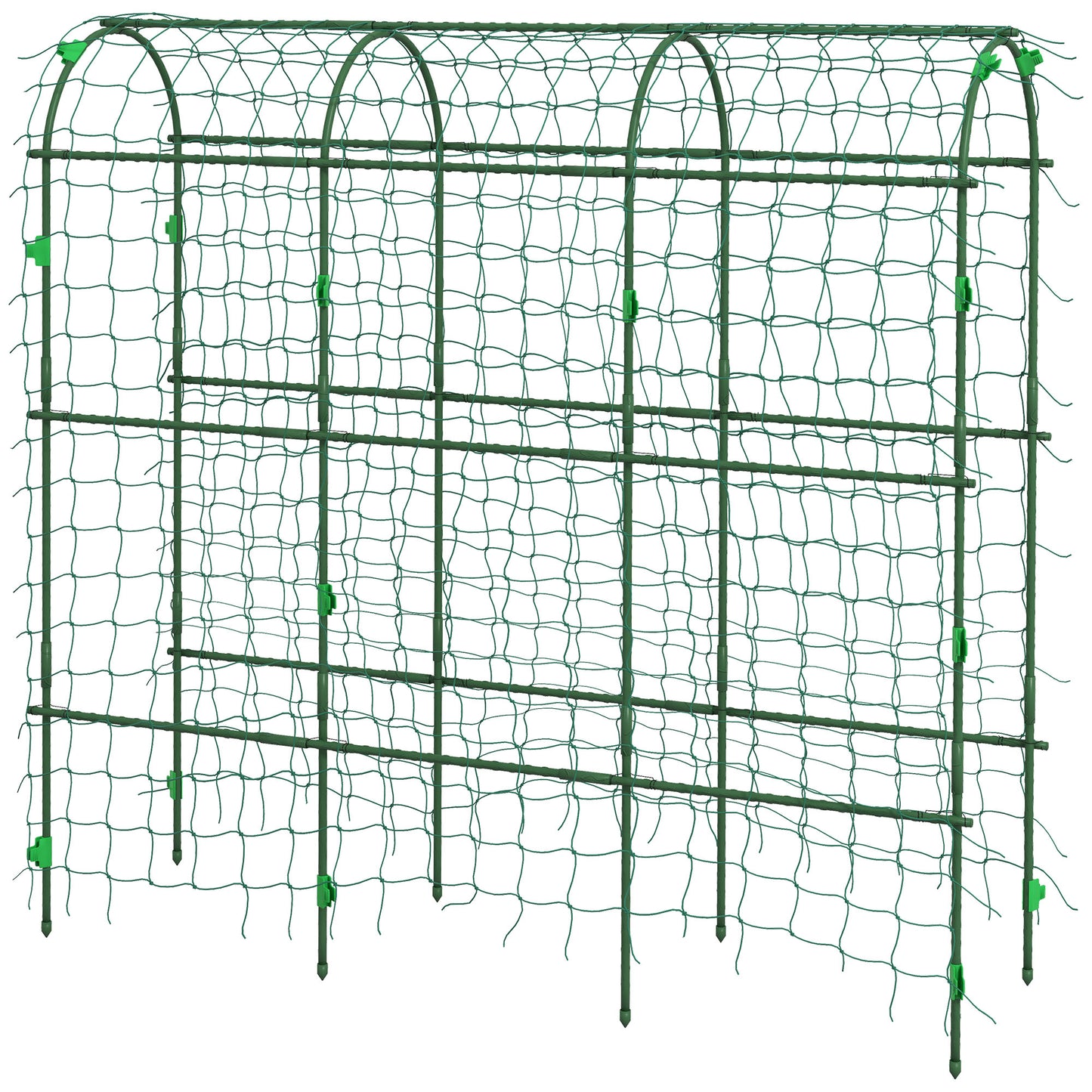 Metal Garden Trellis, Arch Trellis for Climbing Plants Outdoor, A-Frame, with Climbing Net, 17" x 72" x 72" Plant Stands Green  at Gallery Canada