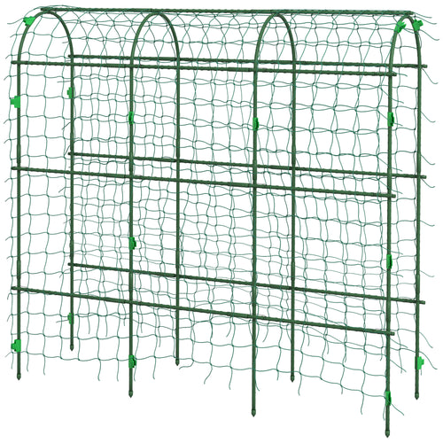 Metal Garden Trellis, Arch Trellis for Climbing Plants Outdoor, A-Frame, with Climbing Net, 17