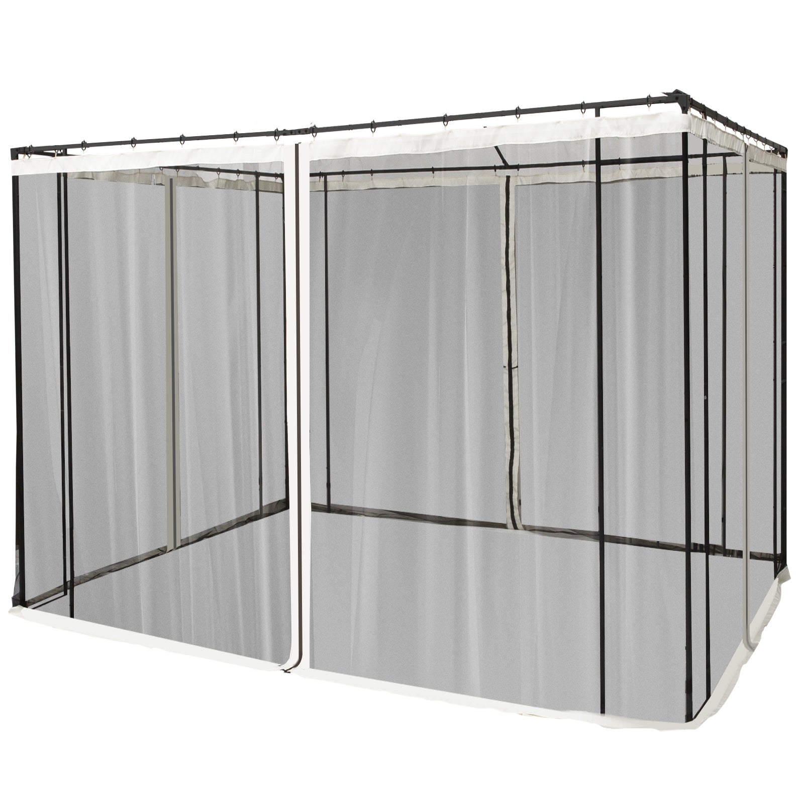 Replacement Mosquito Netting for Gazebo 10' x 10' Black Screen Walls for Canopy with Zippers for Parties and Outdoor Activities, Cream White Gazebo Sidewalls   at Gallery Canada